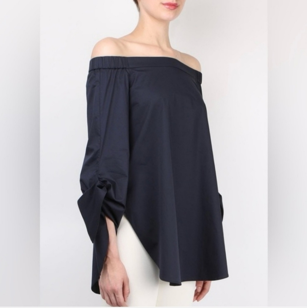 Tibi Off The Shoulder Elegant Navy Blouse/Tunic Size 4